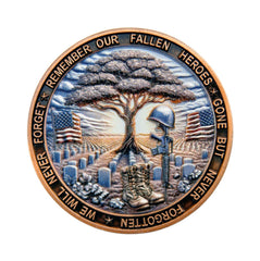 Aocass military commemorative coin front view showcases detailed craftsmanship for display.
