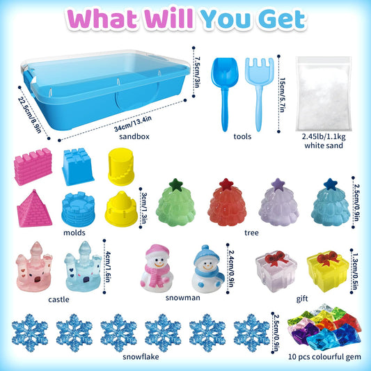 Aocii snowmen and castle accessories in translucent resin for safe, durable play