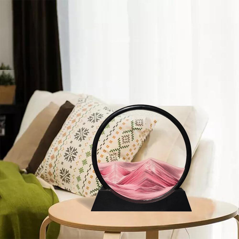 Aoderun 12-inch pink sand art highlights vivid colors and a tranquil home aesthetic.