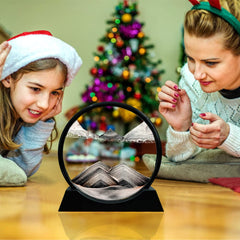Aoderun gift-ready sand art piece in black round frame.