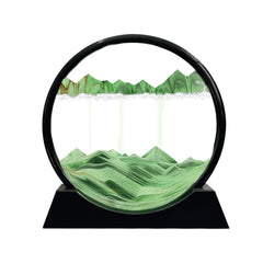 Aoderun moving sand art round glass, tranquil 3D sea scene for desk relaxation.