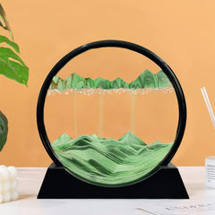 Aoderun round glass sandscape with vivid colors, mesmerizing 3D flow on your desk.