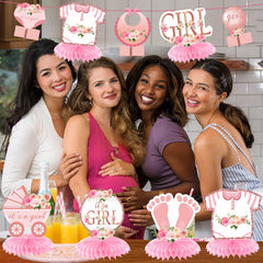 Aodocuto it's a girl floral design card adds festive flair