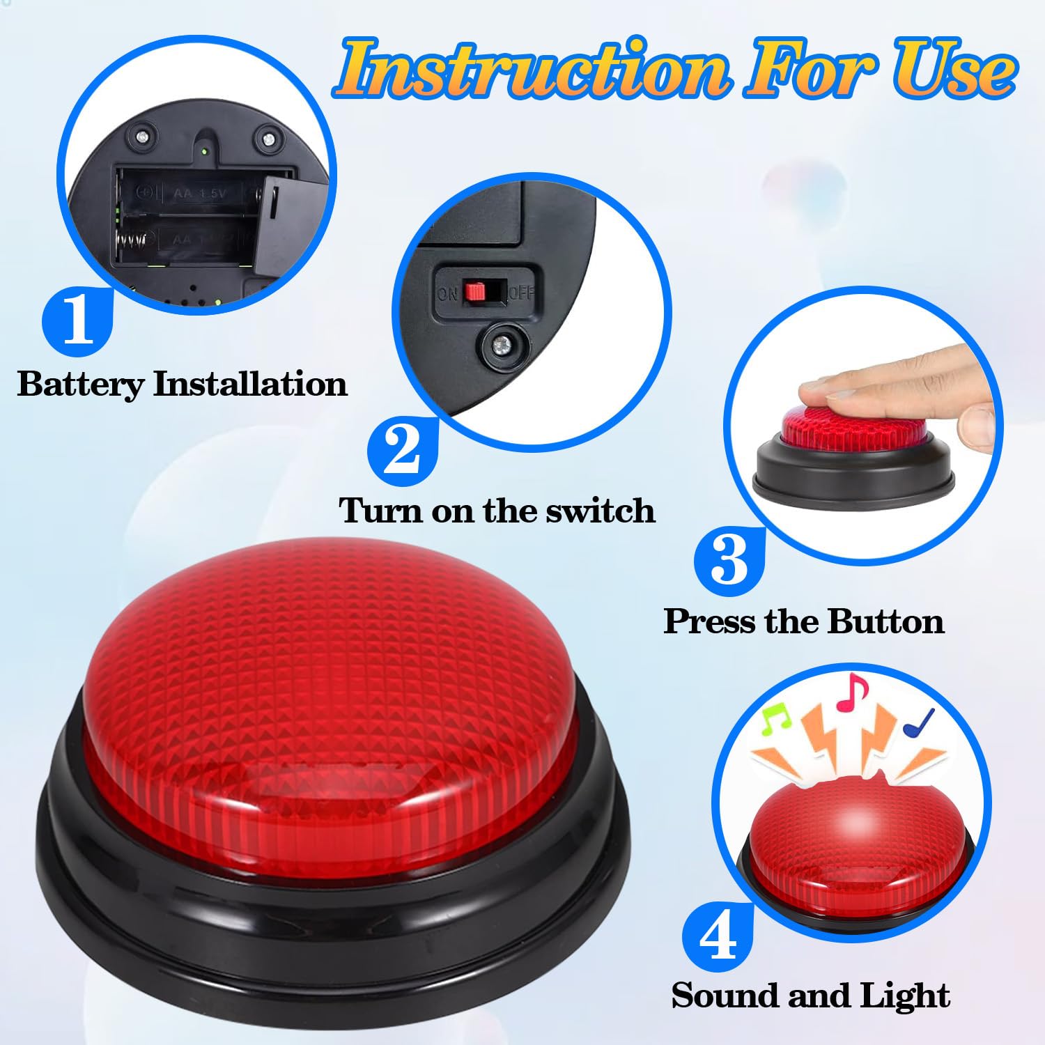 AOENN buzzers durable design supports classroom use and family fun