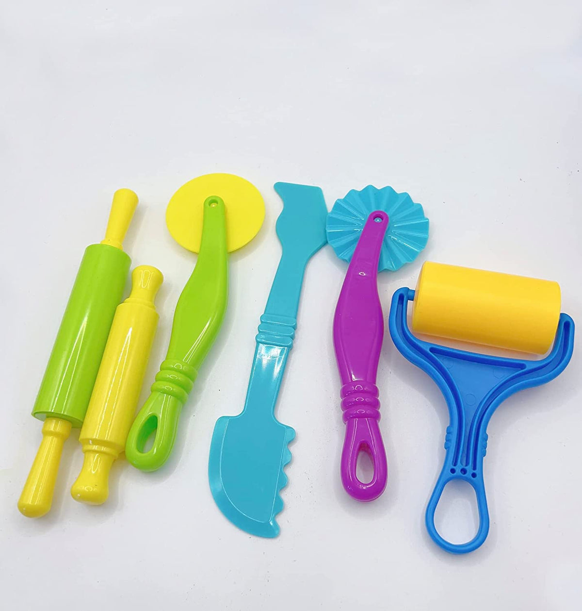 AOIRFUQ clay tools six-piece set, front view, ideal for creative play.