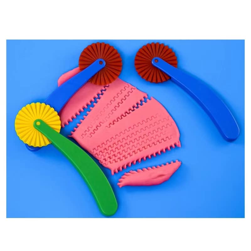 AOIRFUQ dough shaping tools in bright colors for little hands.