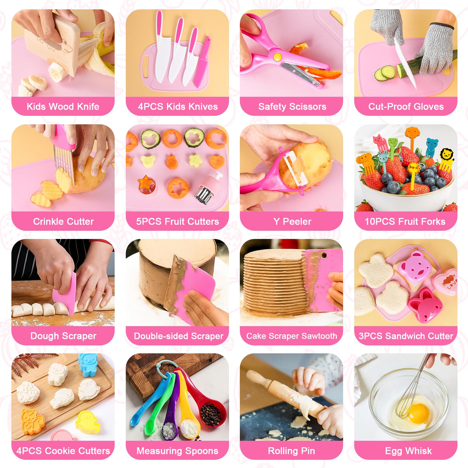 Aojieni cutting board aids little cooks in prep tasks.