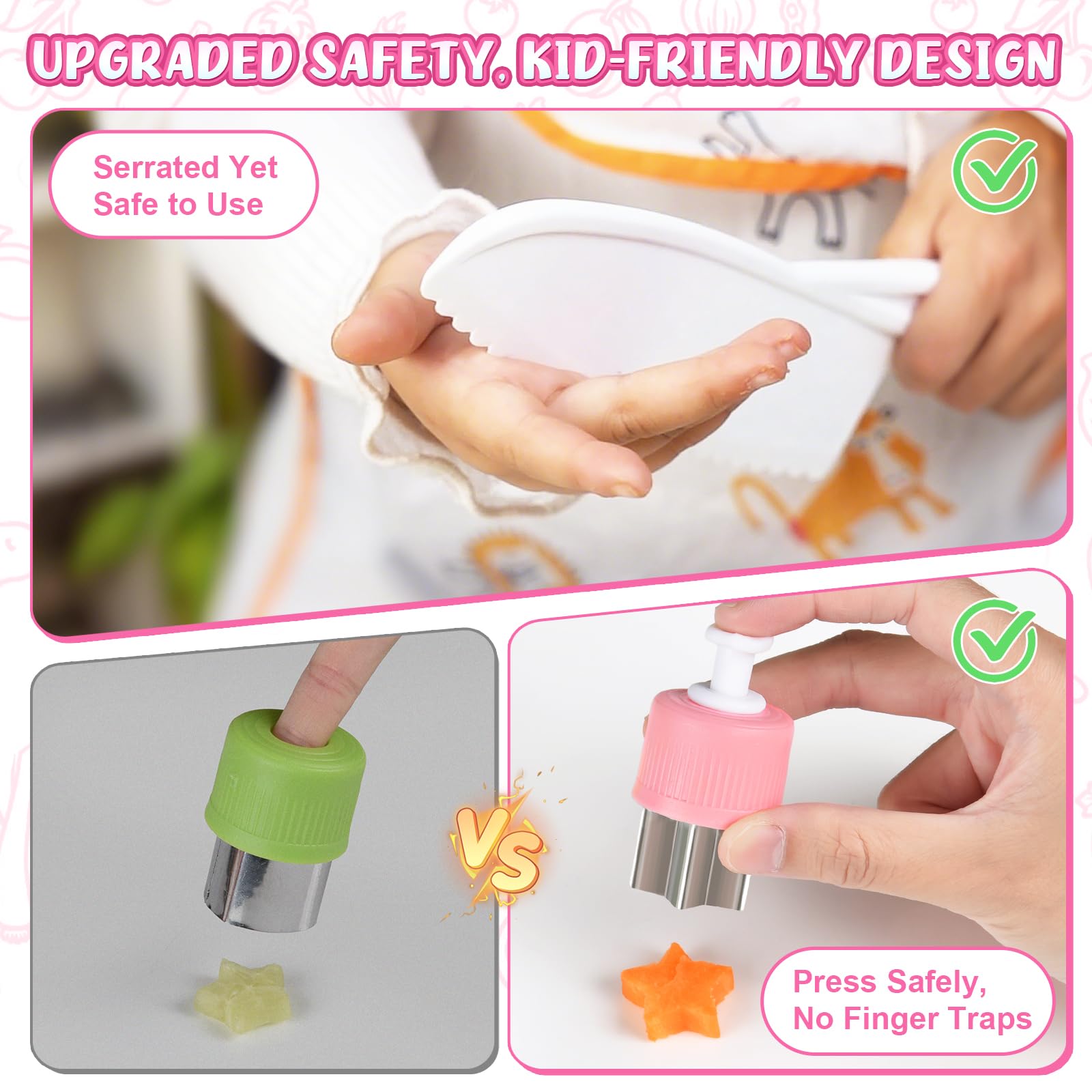 Aojieni cut-proof gloves provide extra protection during kitchen play.