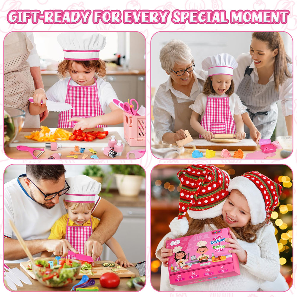 Aojieni foldable storage bin keeps toddler kitchen tools organized.