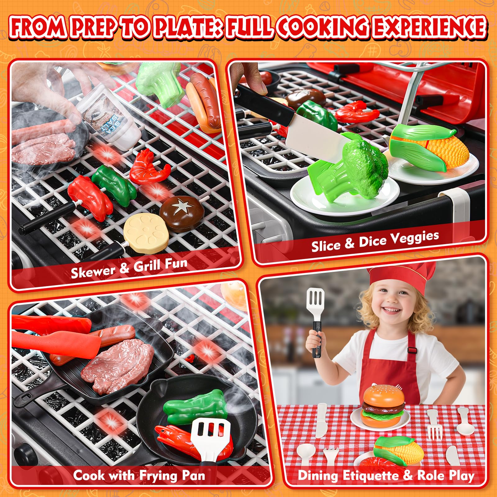 Aojieni oversized 2-tier grill increases play space and interaction.