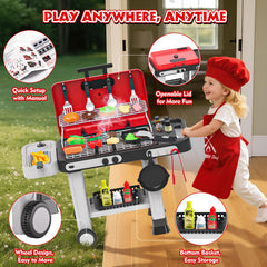 Aojieni storage basket and accessories organize play utensils neatly.