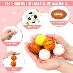 AOJOYS mini squishy balls measure 2-3 inches for easy carrying.