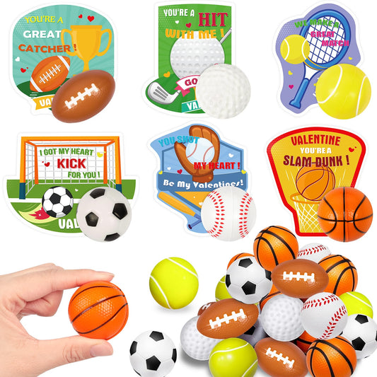 AOJOYS valentines cards with mini stress balls for classroom sharing.