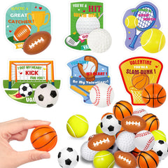 AOJOYS valentines cards with mini stress balls for classroom sharing.