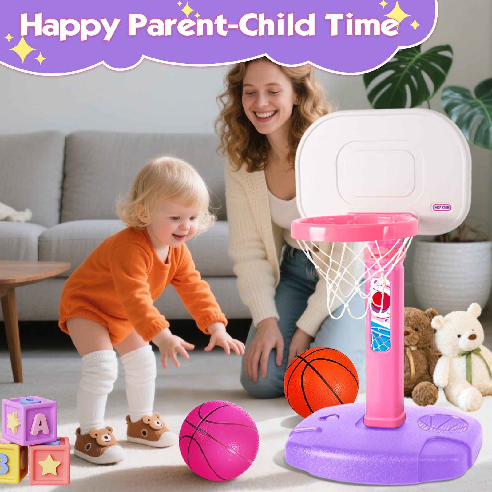 AOKESI mini hoop includes a pump for quick ball inflation and setup.
