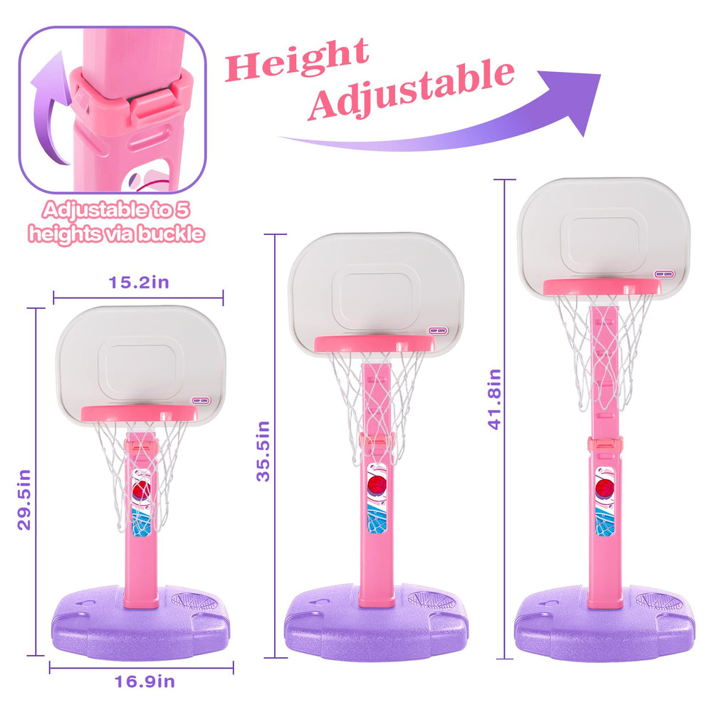 AOKESI pink toddler hoop for indoor or outdoor play with safe, durable construction.