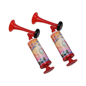 Aolihan Noise Makers Prank Kit – close-up of the two mini air horns in bright colors for party fun.