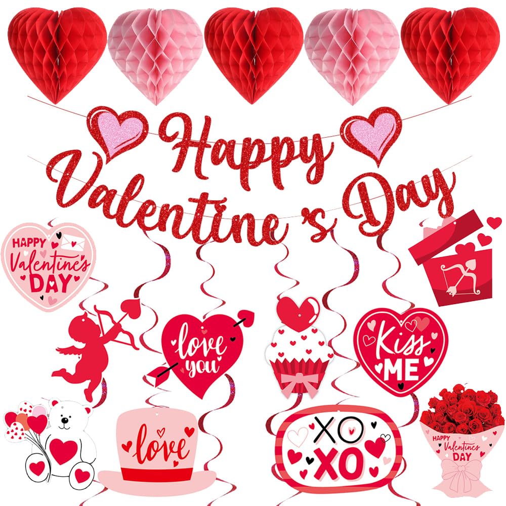 Aolime valentines banner glitter for festive decor and photos.