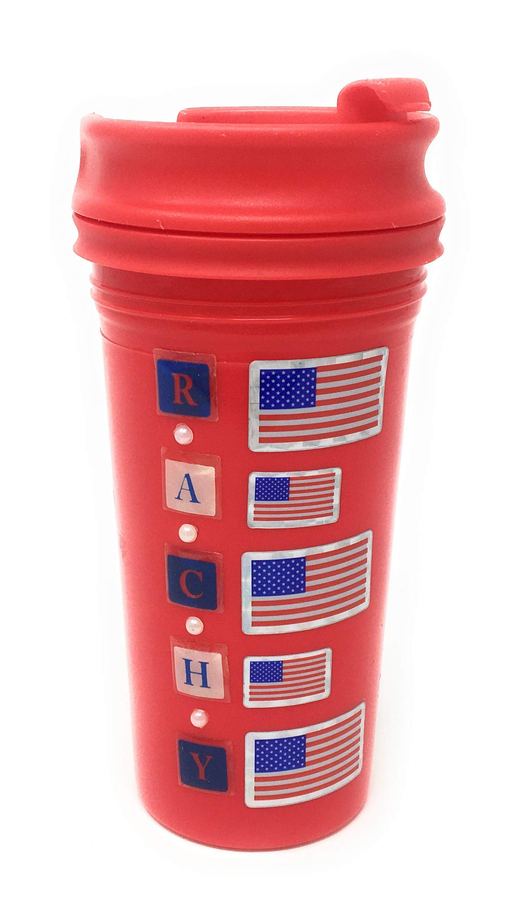 AoneFun prismatic USA flag decals close-up, shiny finish enhances scrapbooks.