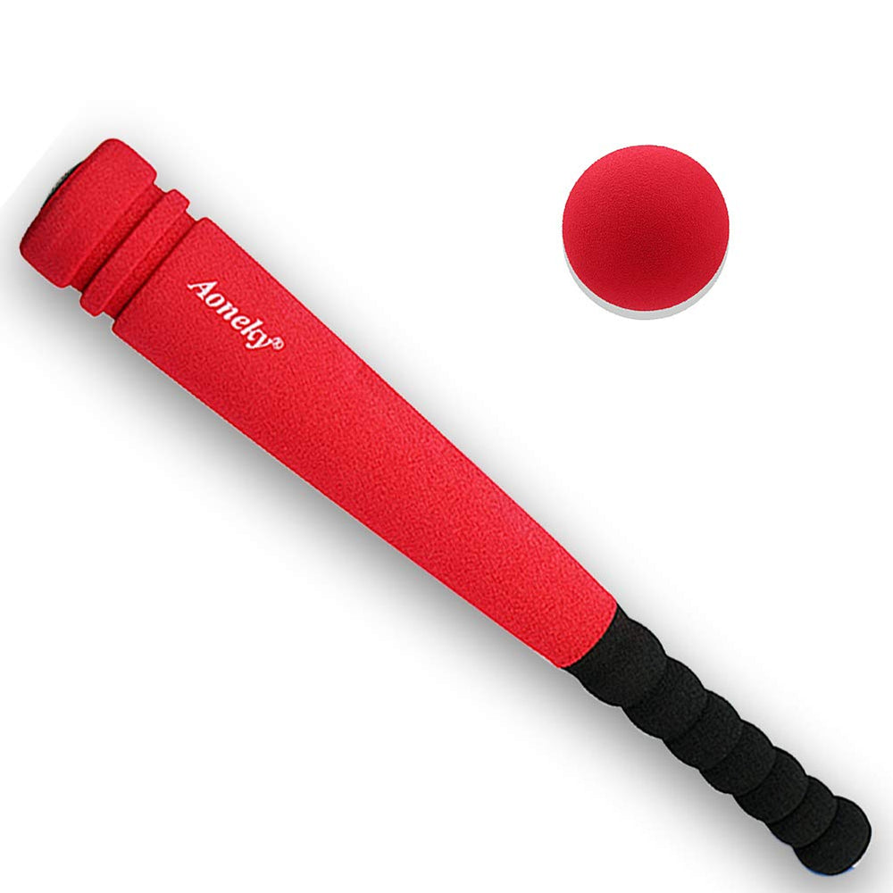 Aoneky min foam baseball bat in red for safe indoor toddler play.