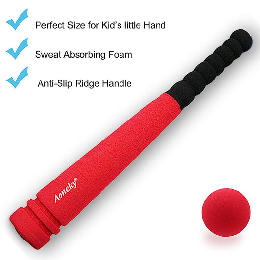 Aoneky soft foam baseball ball in red for gentle contact with small hands.