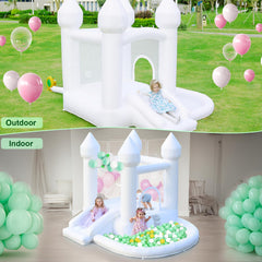 AONESY White Bounce House indoor use setup ready for basements and living rooms