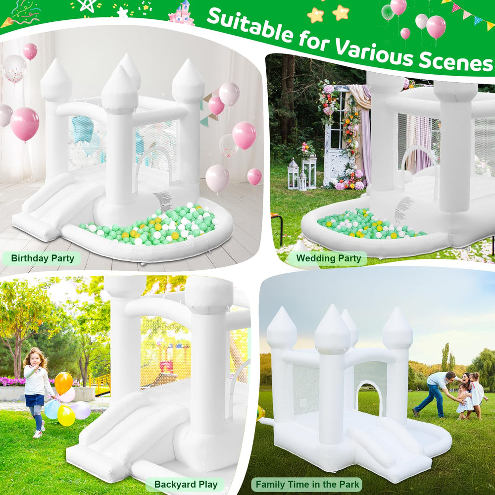 AONESY White Bounce House outdoor use for backyards and parks