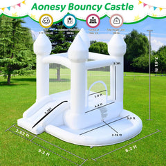 AONESY White Bounce House safety fence ensuring protected jumping area