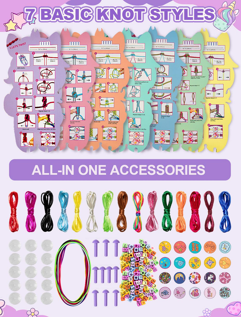 AONTESS bracelet strings in bright colors invite creativity and dexterity