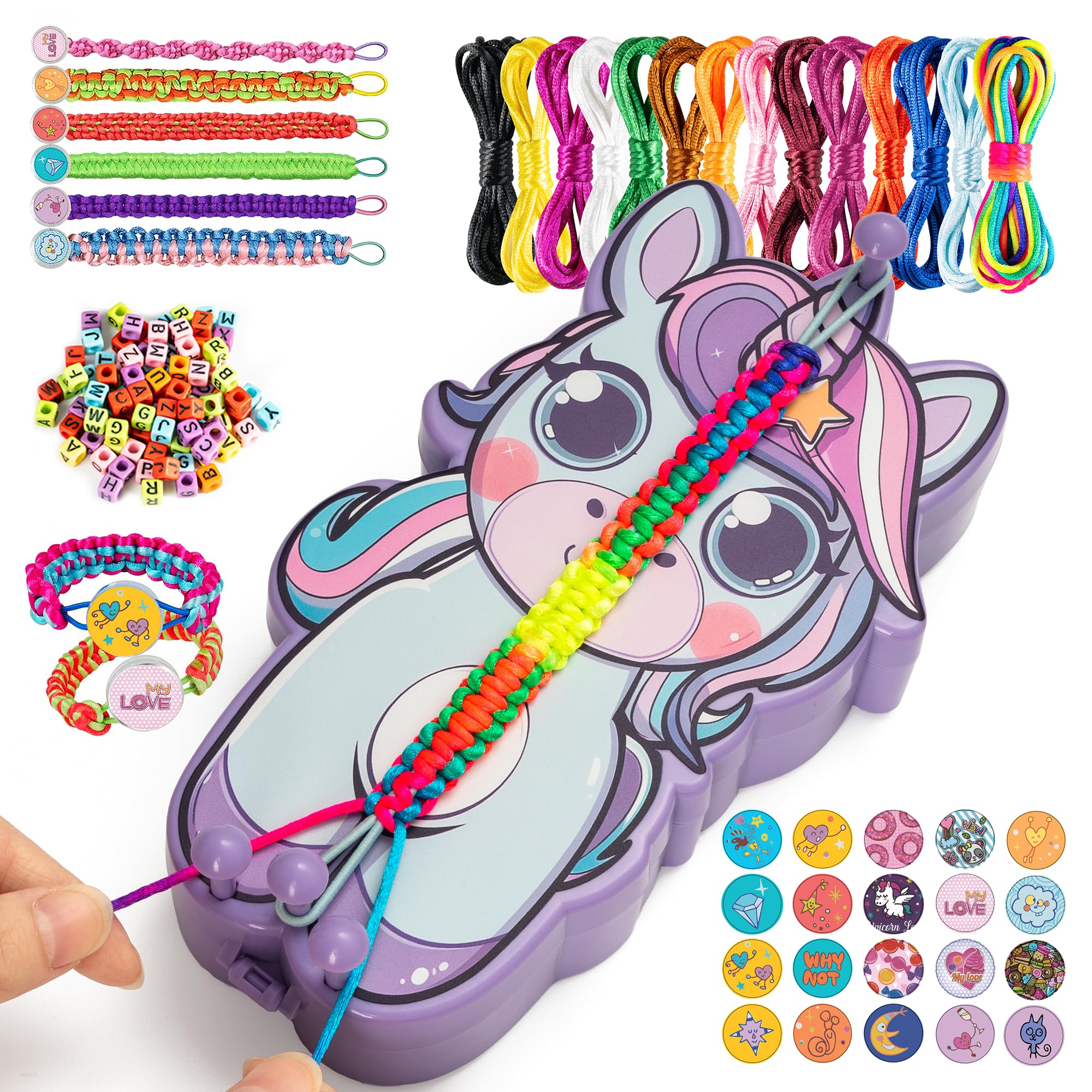 AONTESS unicorn weaving box ready for imaginative bracelet design