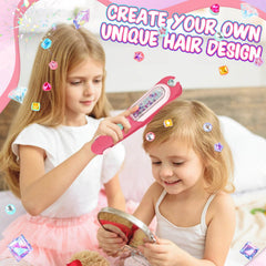 Aooess 24 reusable hair gems in hearts, stars, and diamonds.