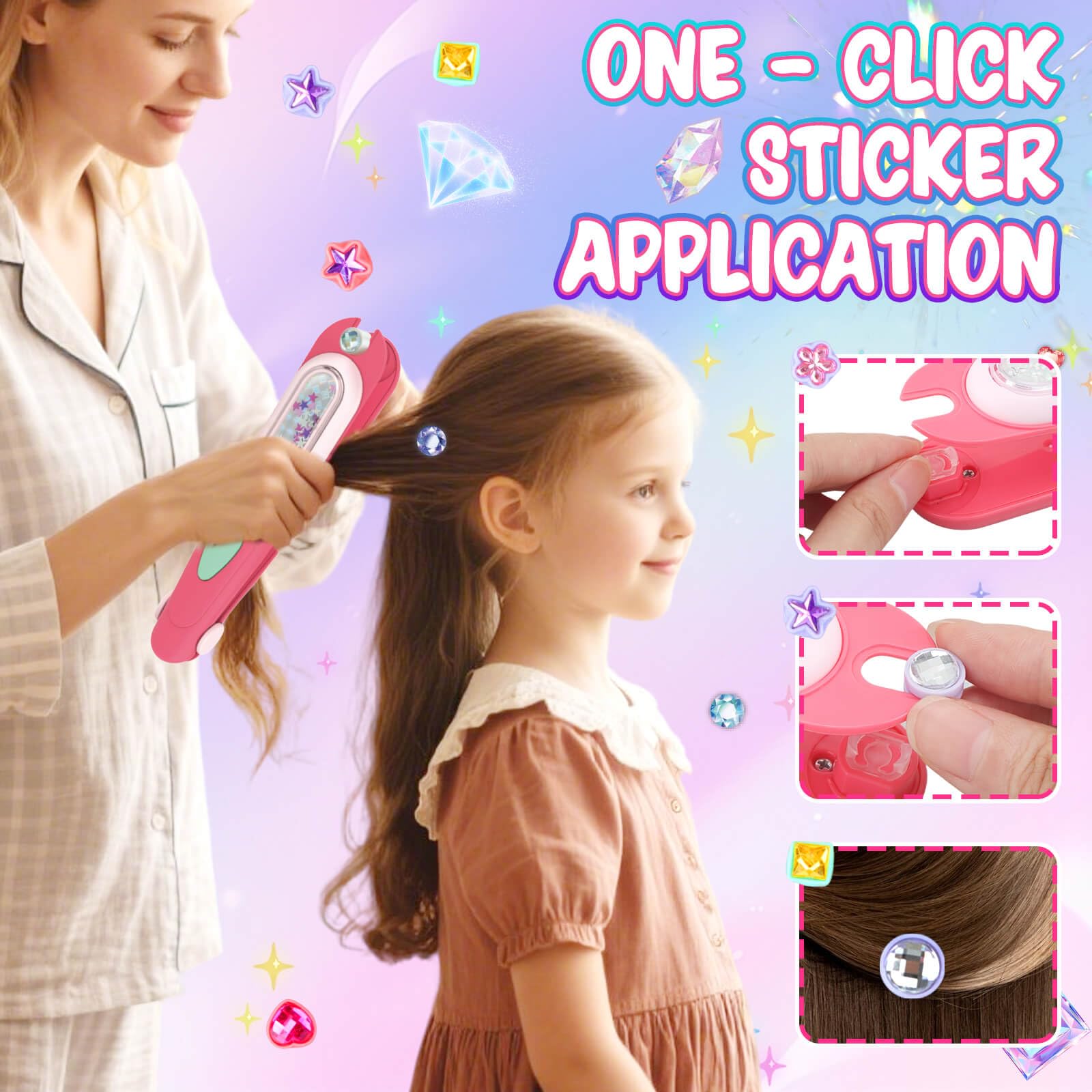 Aooess colorful hair gems collection for endless styles.