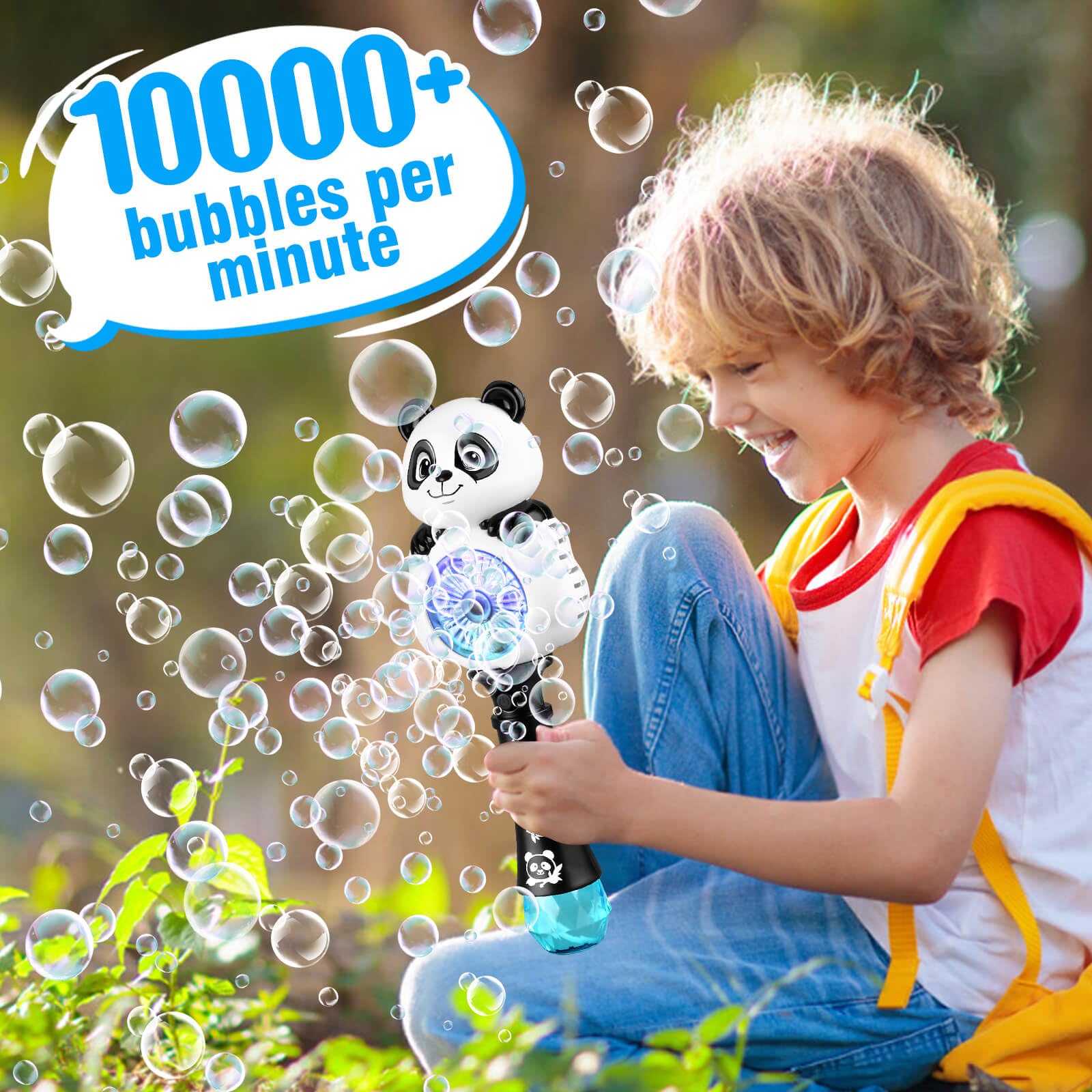 Aooess Panda Bubble Wand LED lights add magical glow for evening bubbles