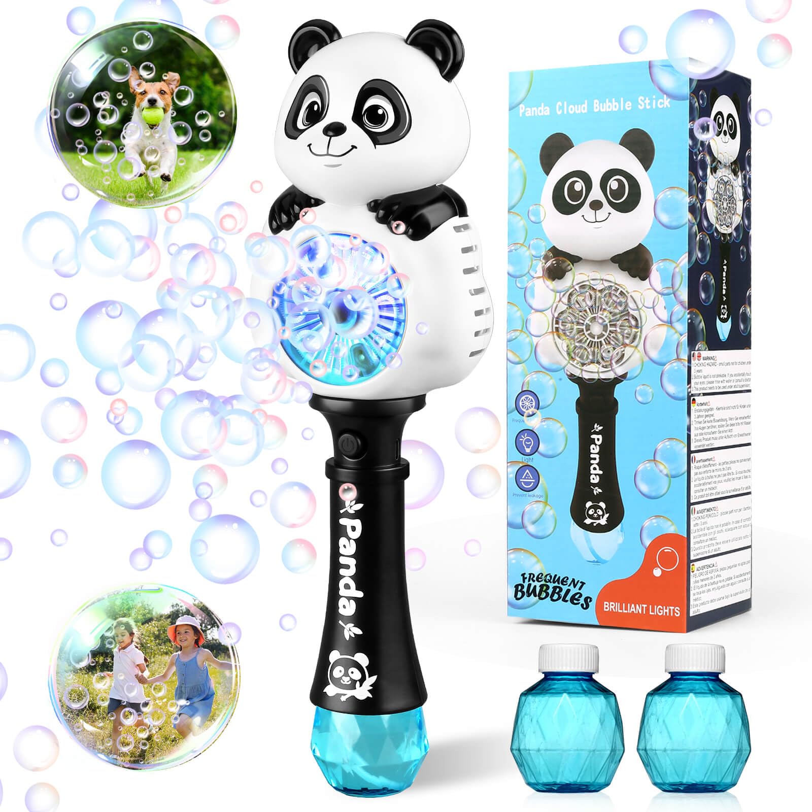 Aooess Panda Bubble Wand for outdoor parties enhances play with colorful bubbles