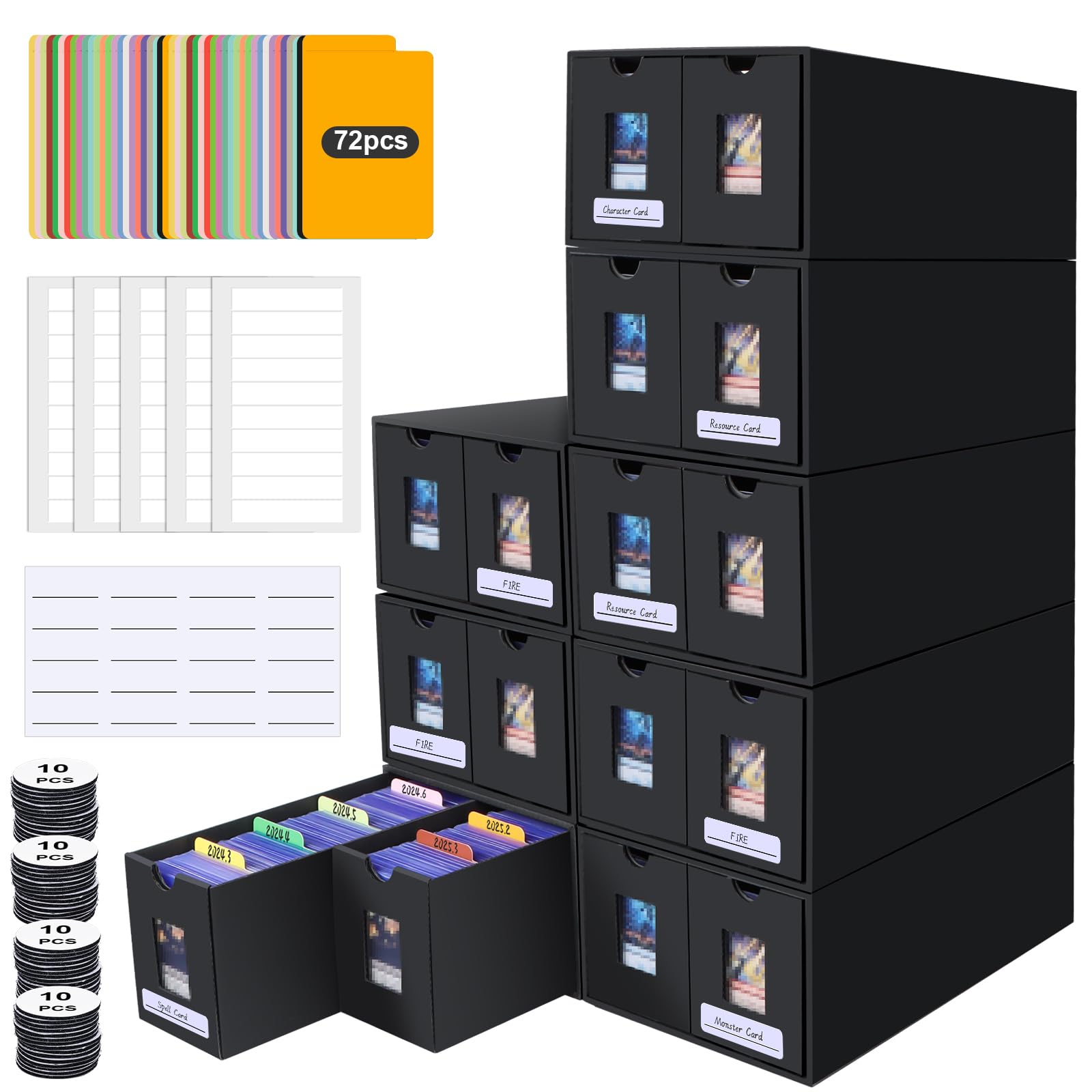 an aopule 14000+ card storage box drawers for organized, protected trading cards