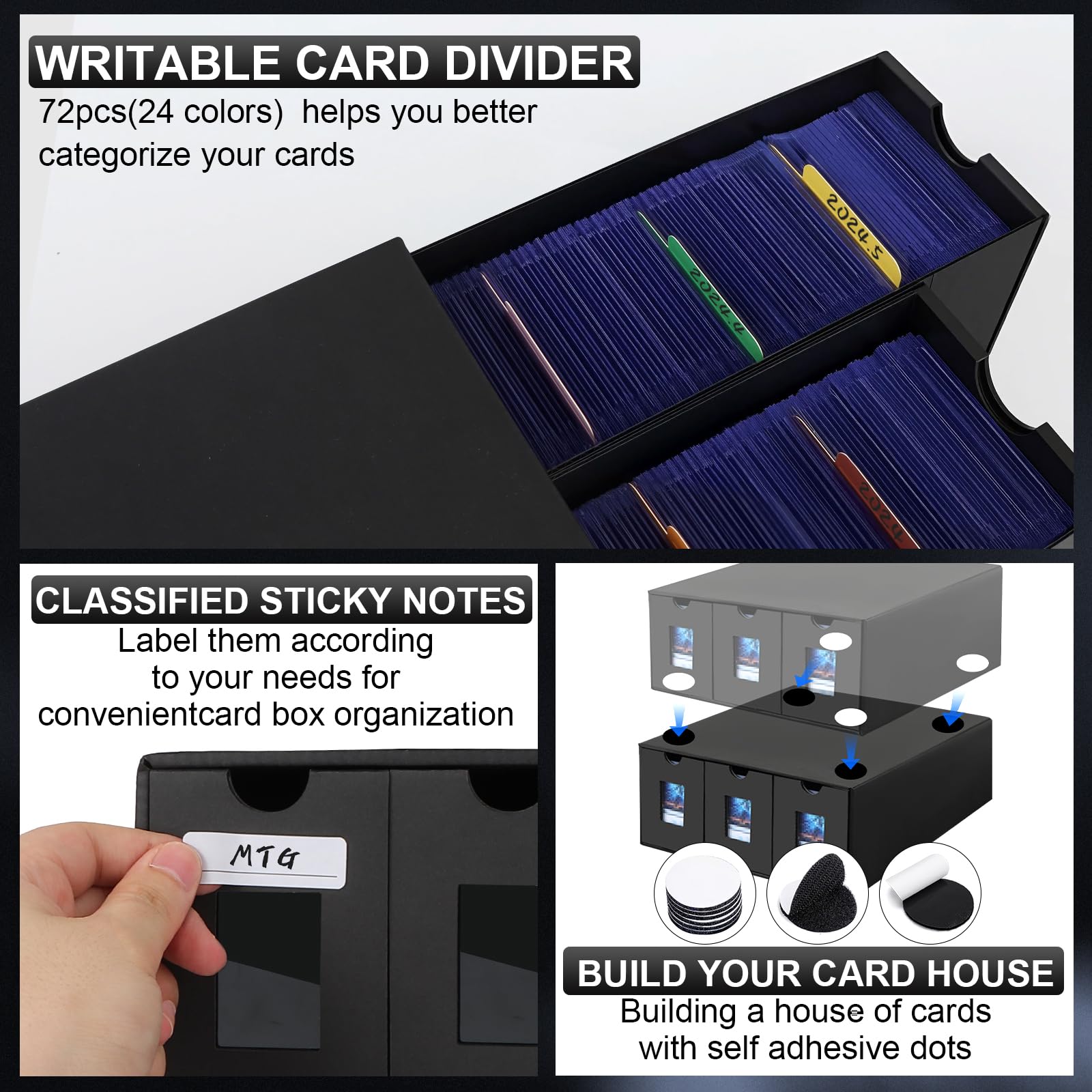 Aopule card dividers 72-colors enable clear classification and quick access.