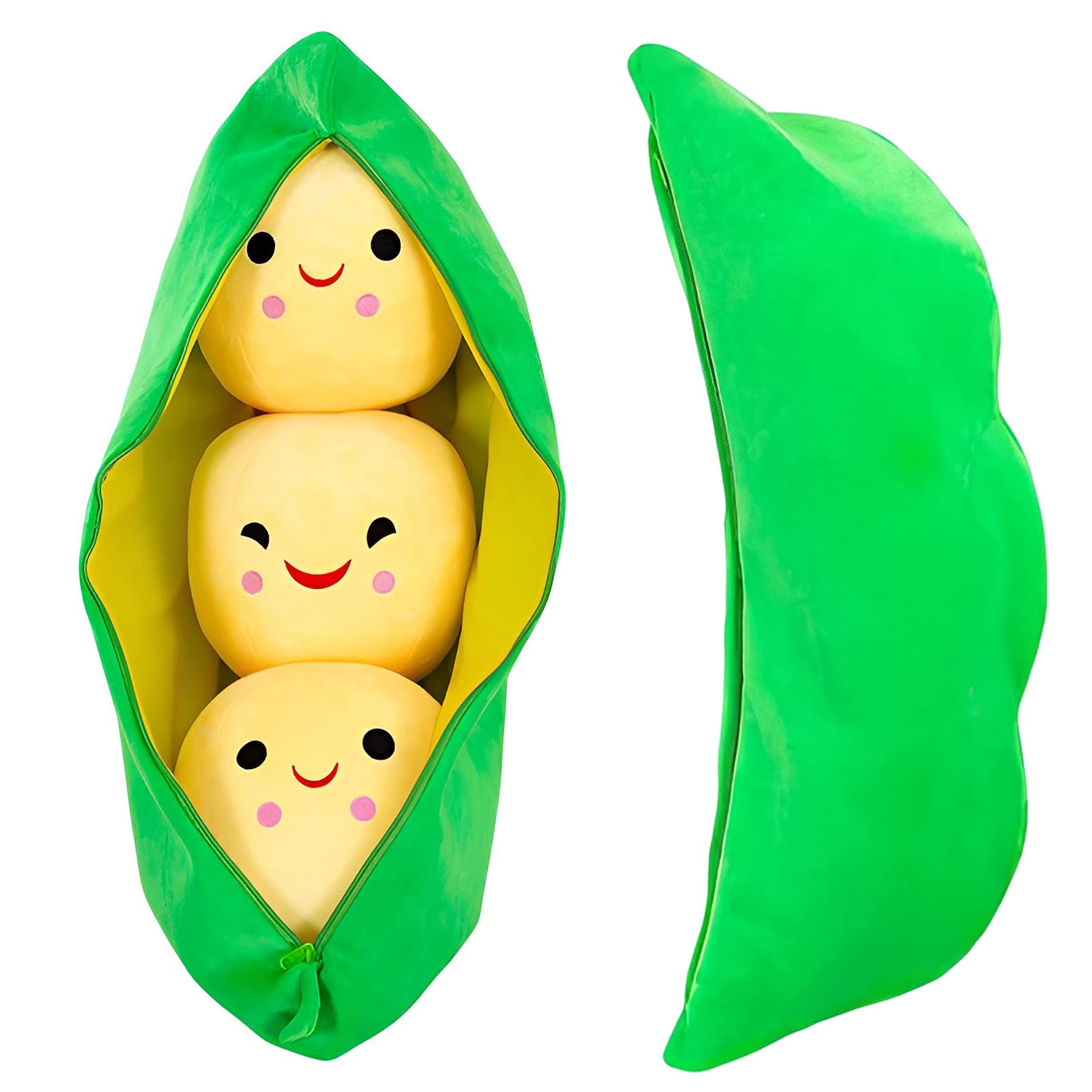 AOQI giant peas in a pod pillow front view for cozy playtime