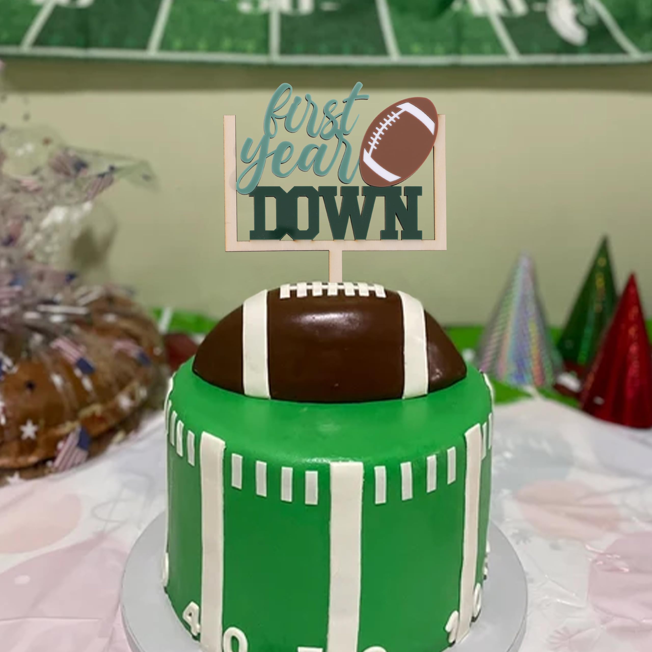 AOQURE football party cake topper enhancing the birthday presentation