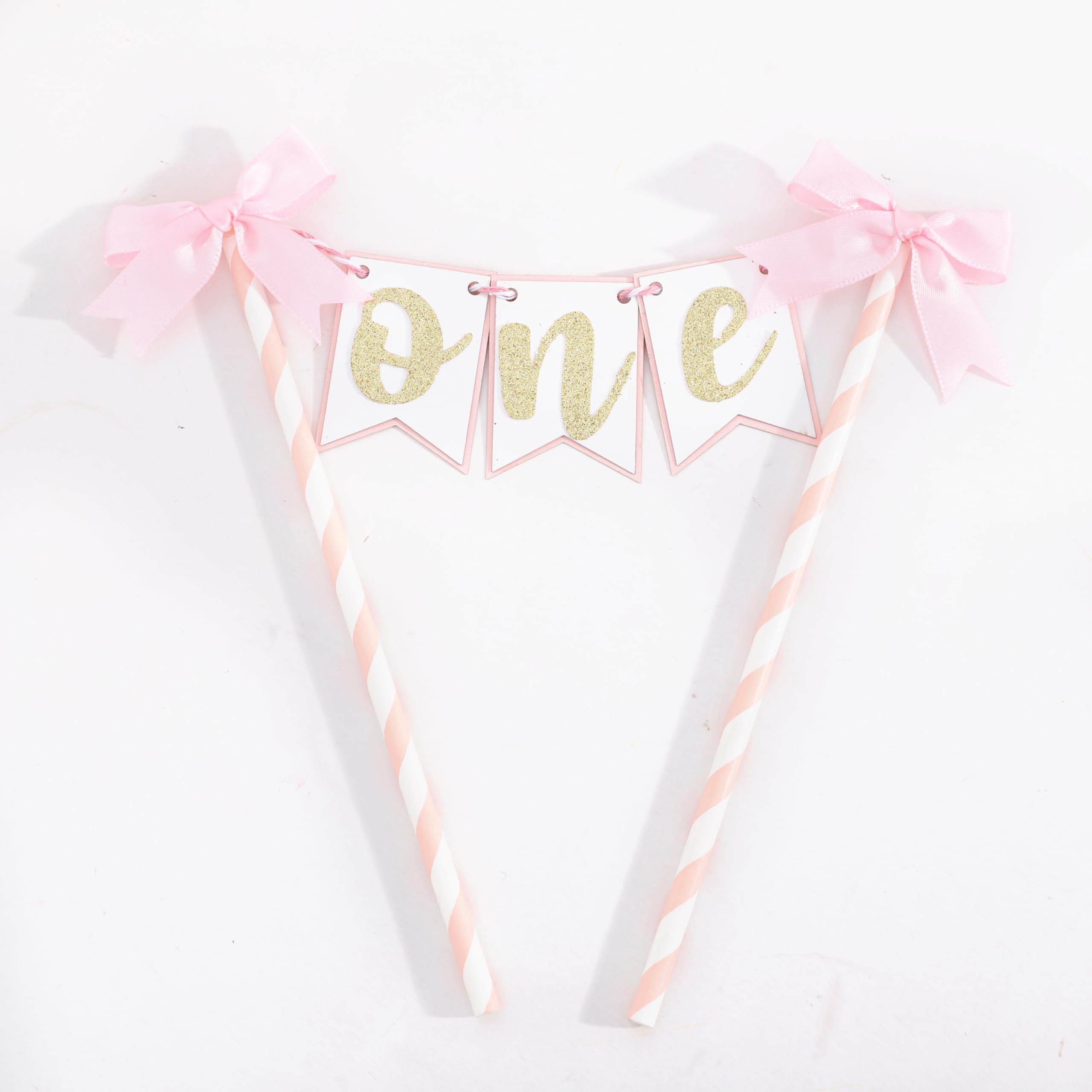 AOQURE bow cake topper stands securely with two included support tubes.