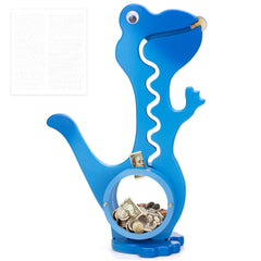 AORCMITN dinosaur piggy bank blue with engaging coin-slide for kids