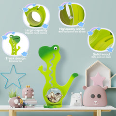 AORCMITN dinosaur bank with A–Z stickers for personalization