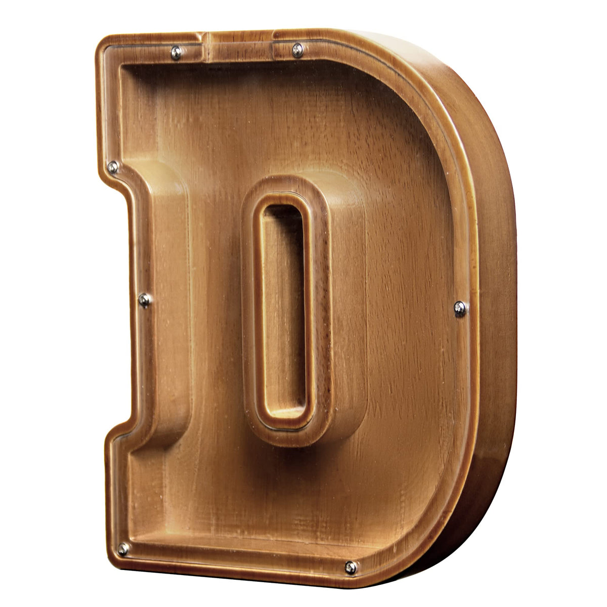 AORCMITN large wooden letter piggy bank with clear window showing growing savings.