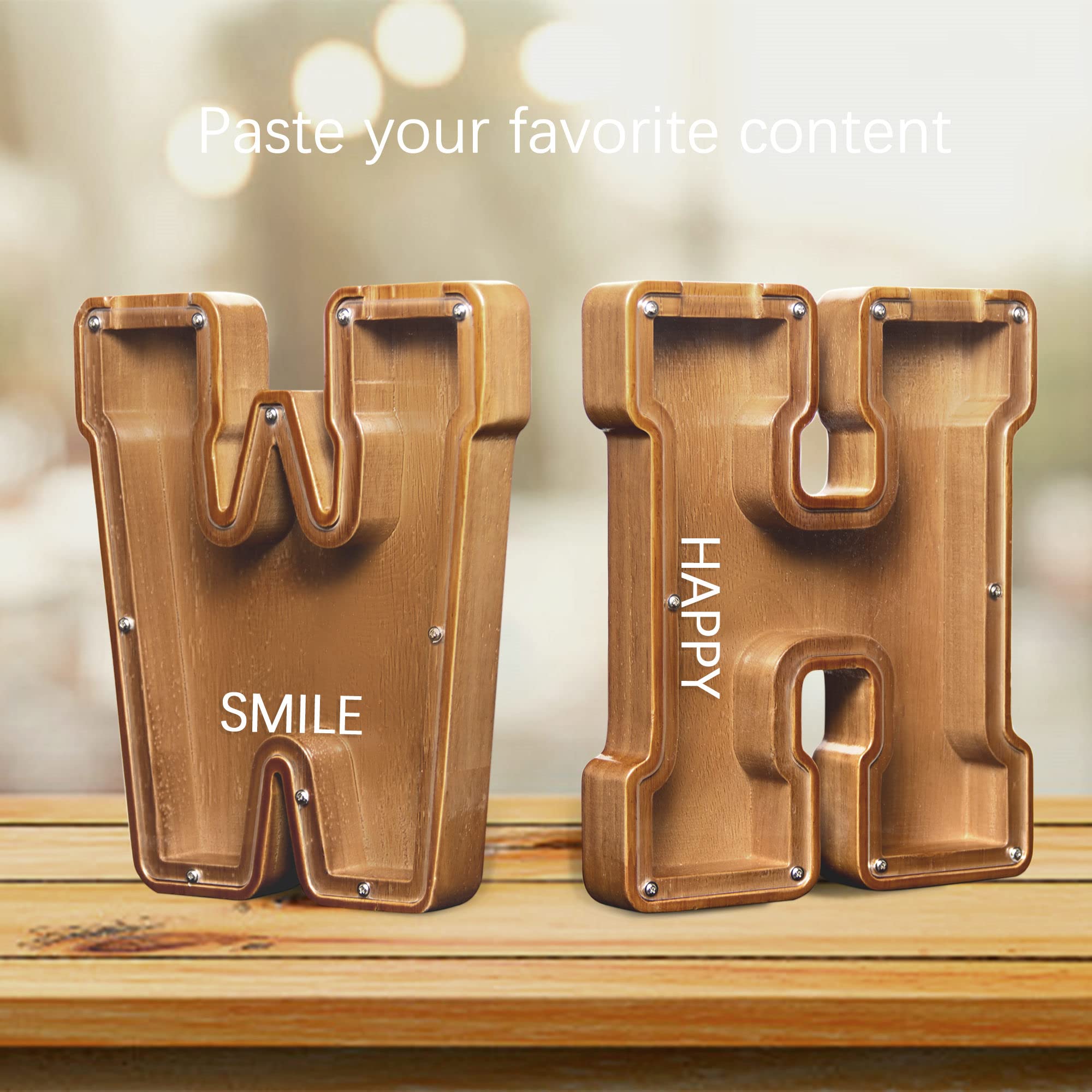 AORCMITN large wooden piggy bank on a shelf display