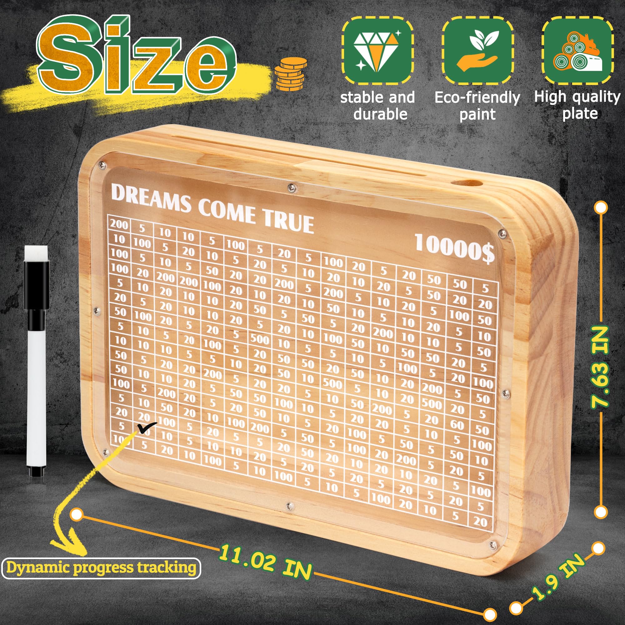 AORCMITN display panel with markings helps track savings progress