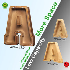 AORCMITN wooden bank transparent window reveals saved coins and progress.