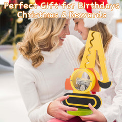 AORCMITN wooden excavator piggy bank ideal gift with thoughtful packaging and support