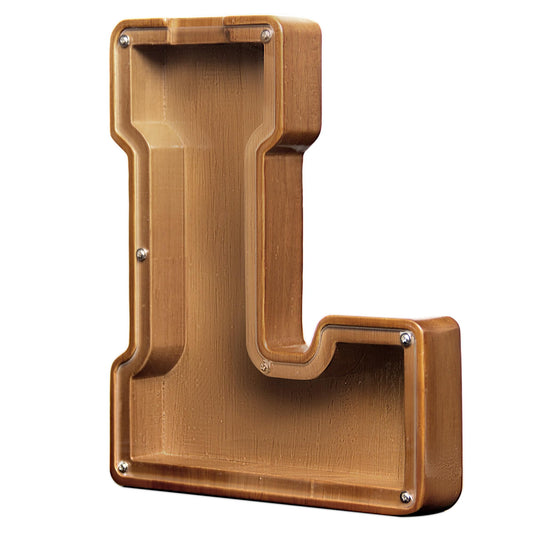 AORCMITN wooden letter bank with window showing savings visually
