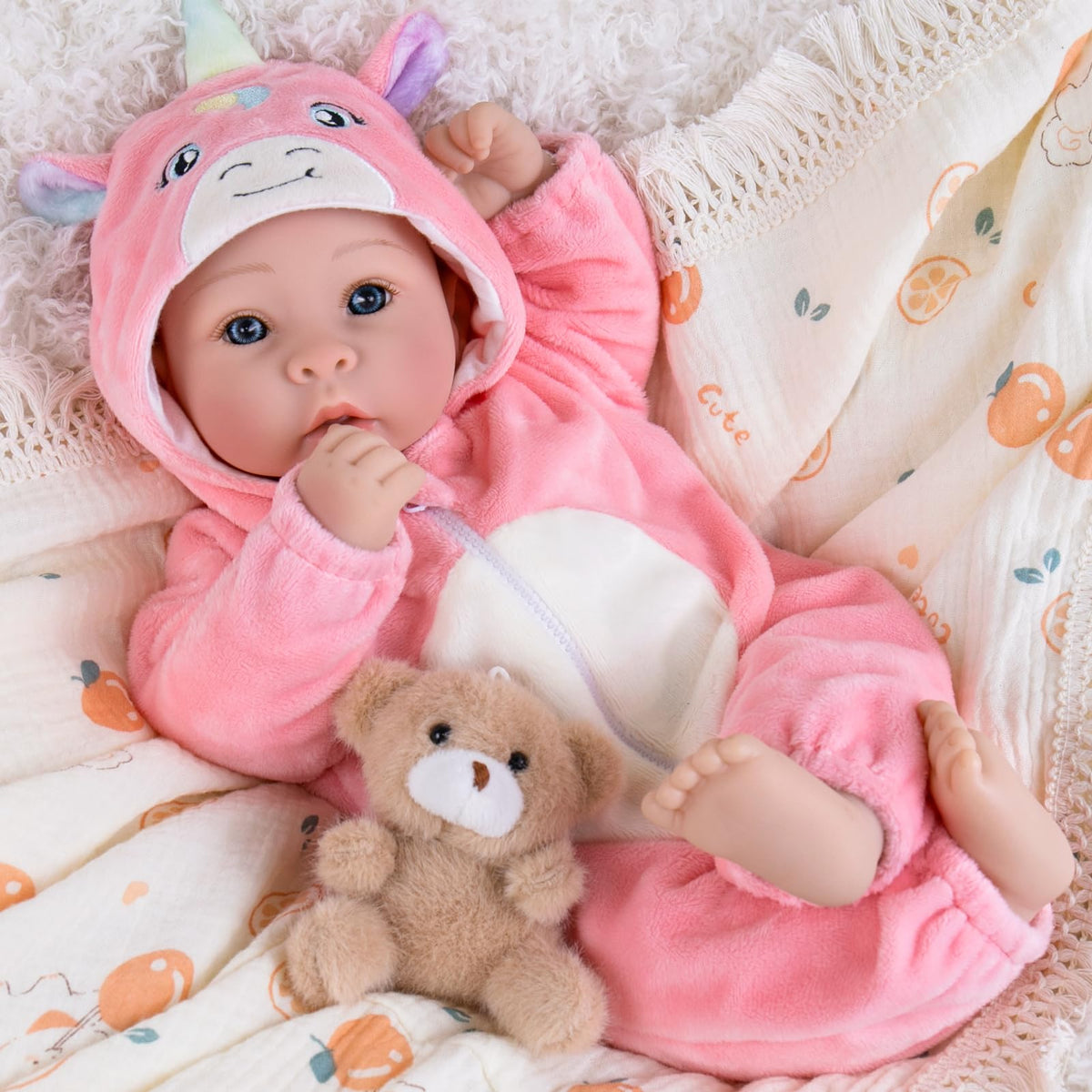 Aori 17-inch doll with realistic head and limbs for authentic pretend play.