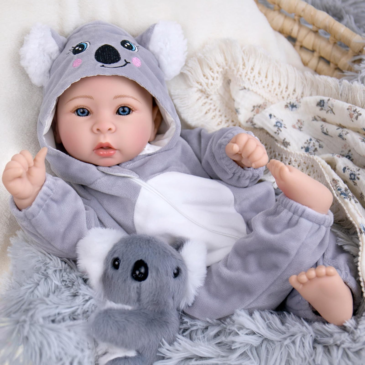 Aori 17-inch lifelike doll head and limbs with realistic detail for nurturing play