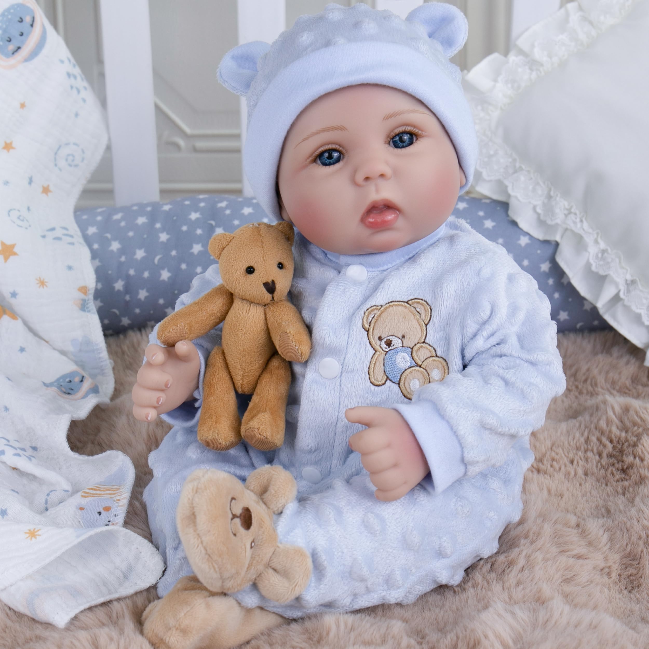 Aori 2.0 lifelike baby boy 18 inch doll with poseable limbs for interactive play